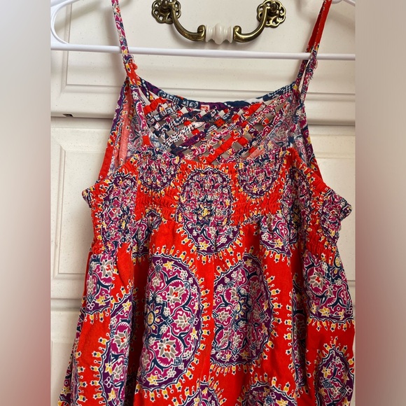 Orange and Purple Patterned Women's Dress - Picture 6 of 6